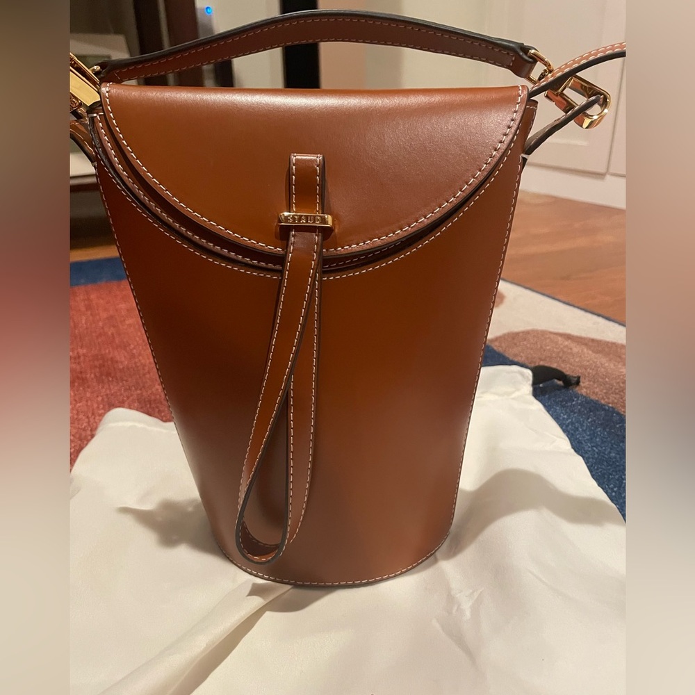 STAUD Phoebe Convertible Leather mini Bucket Bag NWT - Picture 3 of 14